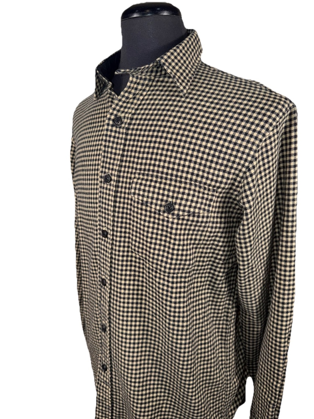 90’S POLO RALPH LAUREN CHECK BUTTON FRONT SHIRT SZ M ELBOW PATCHES